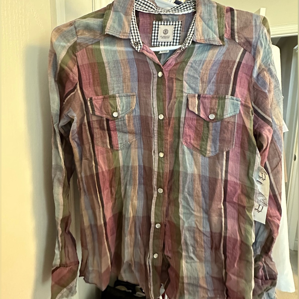 NWT ELEMENT Snap Front Shirt